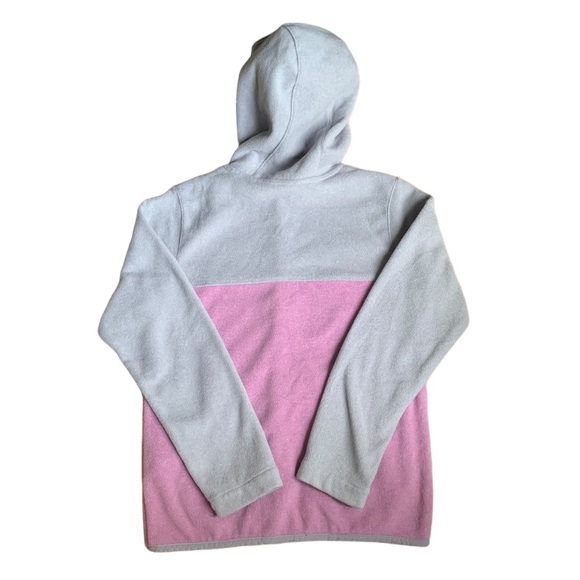 Columbia Size Medium Girls Pink Gray Full Zip Side Pockets Hoodie Fleece Jacket - Picture 2 of 4
